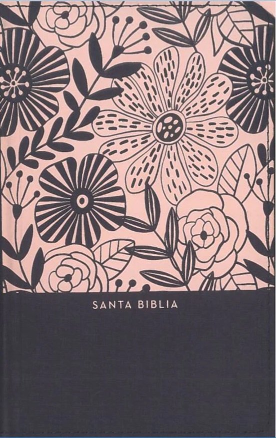 Rvr60 Santa Biblia, Letra Grande, Tamaño Compacto, Tapa Dura/Tela, Azul Floral - Rvr 1960- Reina Valera 1960