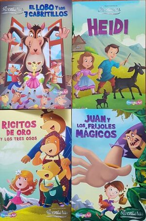 Pack Peque Cuentos De Aventuras Para Sonar (Lobo Y Los 7 Cabitillos, Heidi, Juan Y Los Frijoes Magicos, Ricitos De Oro Los Tres Osos) Bbmcw0269