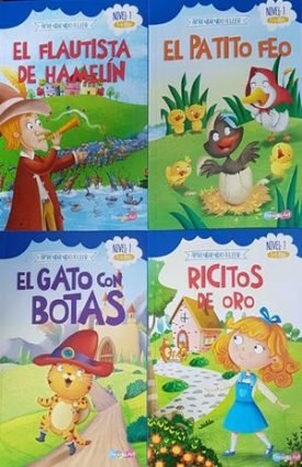 Aprendiendo A Leer Nivel 1 (Flautista De Hamelin,Patito Feo,Gato Con Botas, Ricitos De Oro) Bbpeg2024