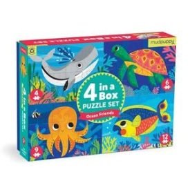 Ocean Friends 4-In-A-Box Puzzle Set -