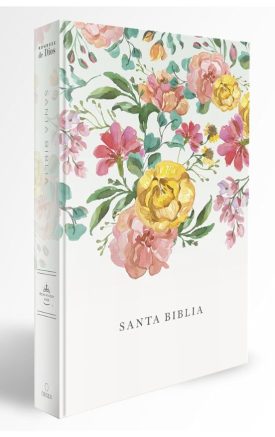 Biblia Reina Valera 1960 Tamaño Manual, Tapa Dura, Flores Rosadas