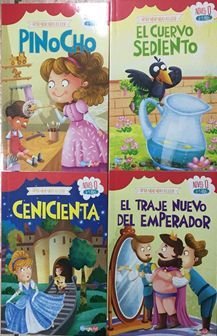 Aprendiendo A Leer Nivel 0 (Cenicienta, Traje Nuevo Del Emperador, Cuervo Sediento, Pinocho) Bbpeg2023 -