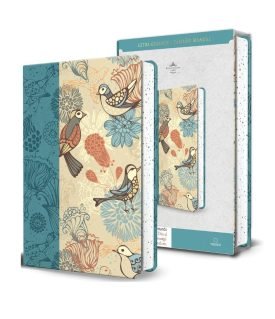 Biblia RVR 1960 Letra gigante, símil azul con Pájaros (Edición cantos pintados)