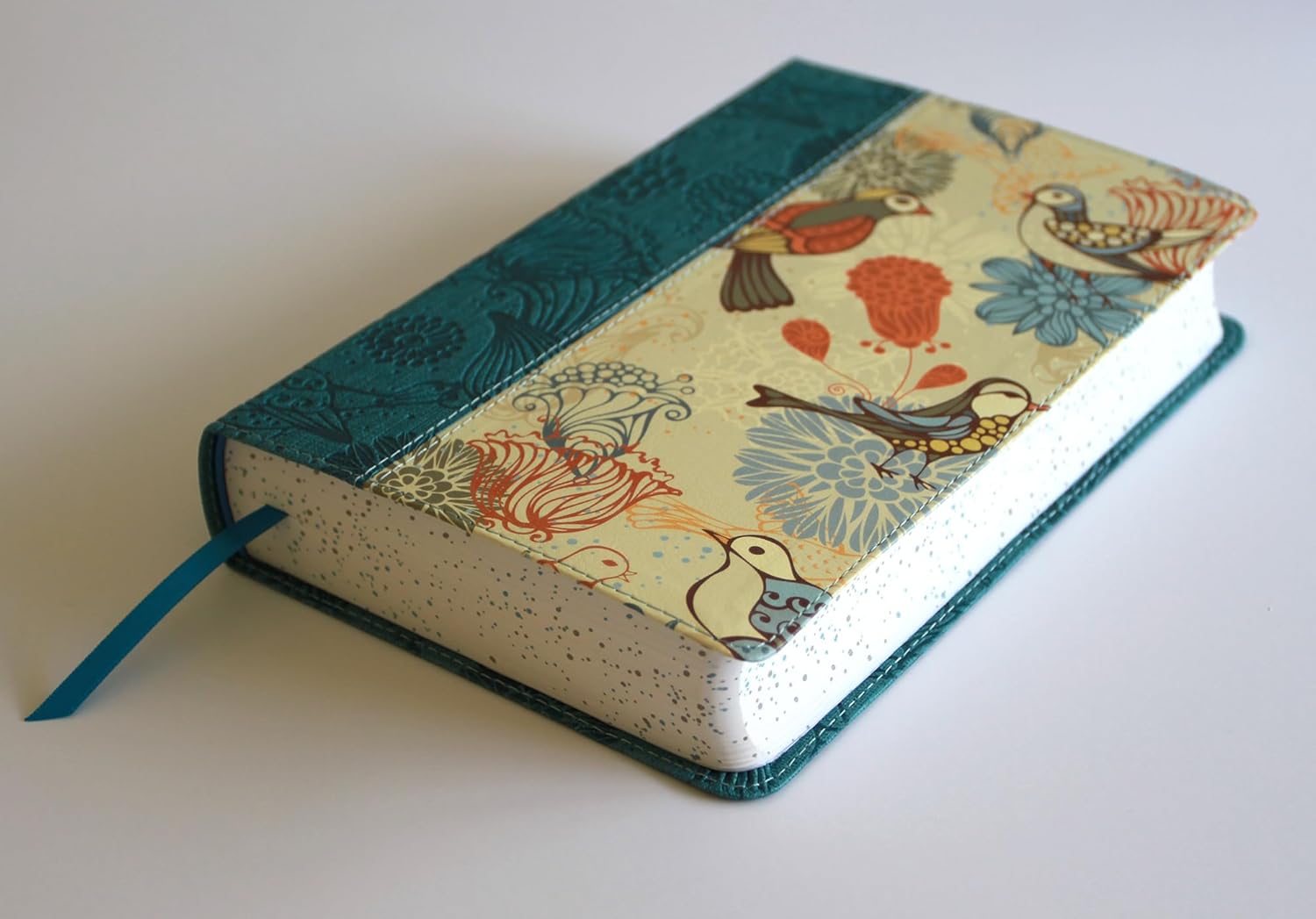 Biblia RVR 1960 Letra gigante, símil azul con Pájaros (Edición cantos pintados) - Imagen 3