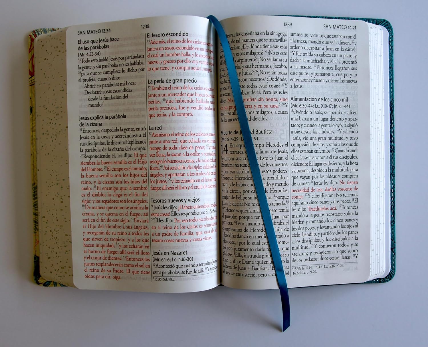 Biblia RVR 1960 Letra gigante, símil azul con Pájaros (Edición cantos pintados) - Imagen 2