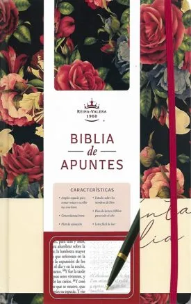 Biblia Se Apuntes Rvr 1960 Tapa Dura, Azul Oscuro Con Flores (Edición Cantos Pintados)